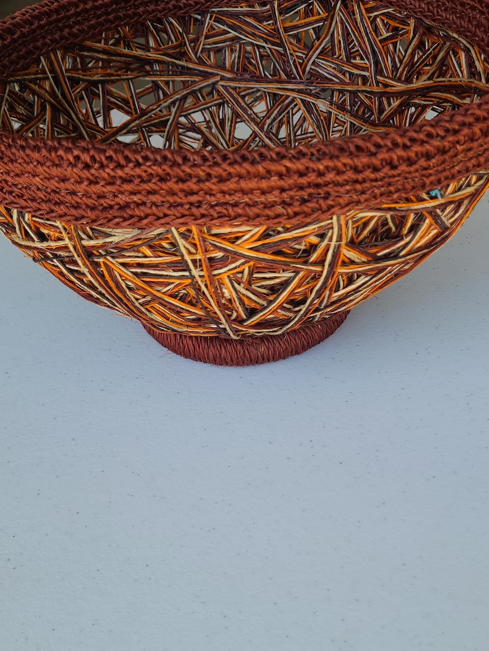 Handwoven Rustic Decorative Bowl - Earthy Brown